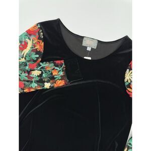 SILVERADO Western Velvet Embroidered Sleeves Black Floral Dress‎ Size Small USA